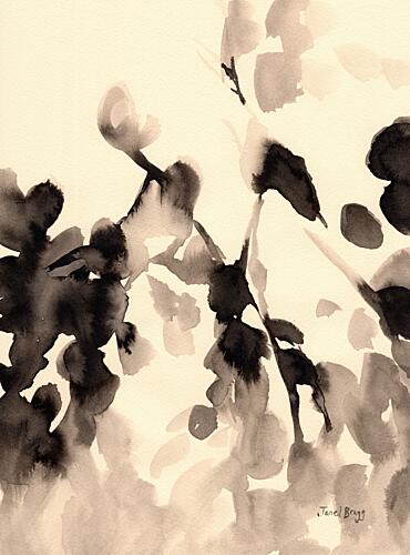 Sepia Botanical Movement Art Print