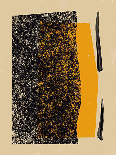 Geometric Black Gold Textures Gold Print