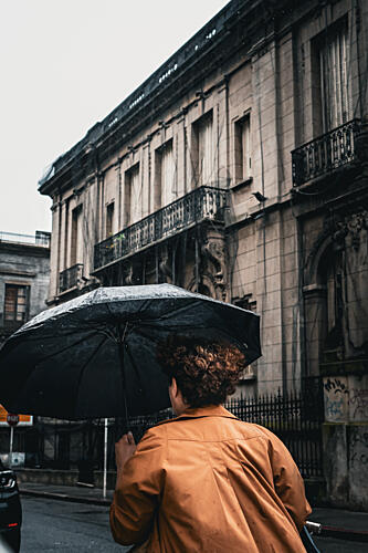 Lost in the Rain Art Print by Valentina DAmato