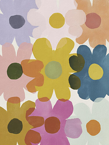 Colorful Abstract Flowers Art Print