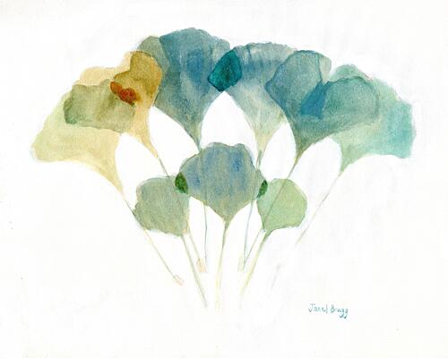 Flowing Ginkgo Leaves Art Print