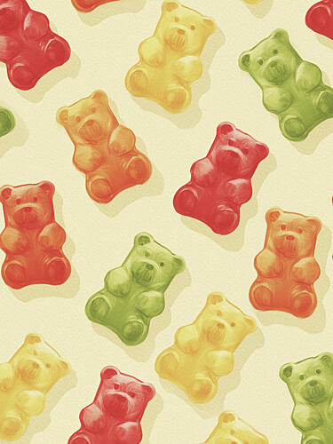 Colorful Gummy Bears Art Print