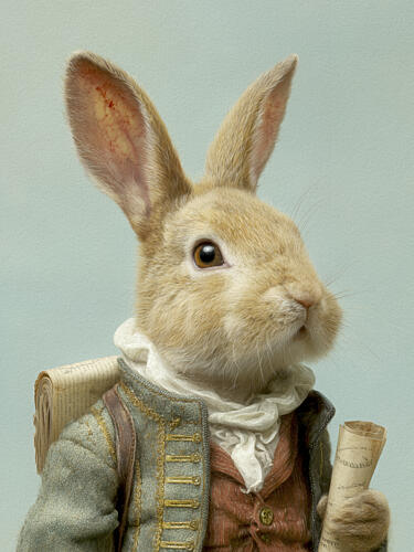 Whimsical Rabbit Gentleman Art Print