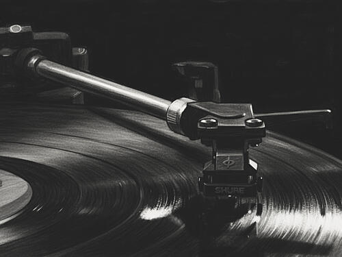 Vintage Record Player Still Life Print