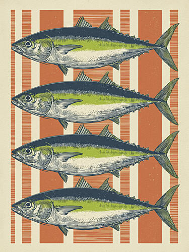 Four Tuna Fish Art Print