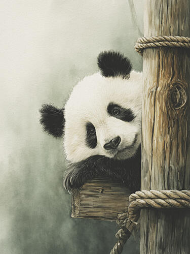 Panda Bear Resting Art Print