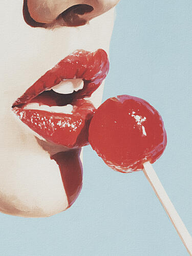 Lollipop Lips Pop art reproduction