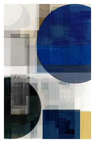 Blue Geometric Layers Art Print by Cartissi