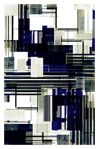 Dynamic Blue Geometry Art Print by Cartissi
