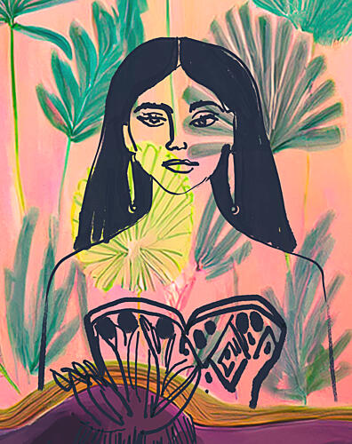 Tropical Woman Portrait Art Print
