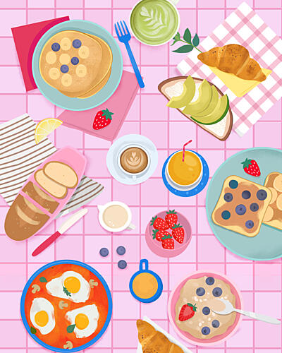 Tabletop Breakfast Art Print