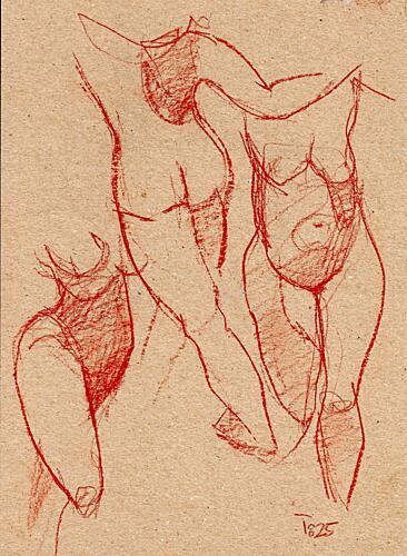 Gestural Nude Figure Studies Dance Print