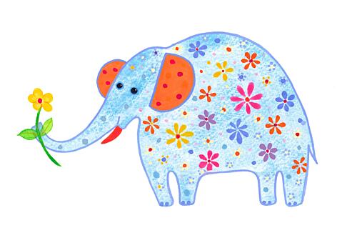 Flowered Elephant Art Print