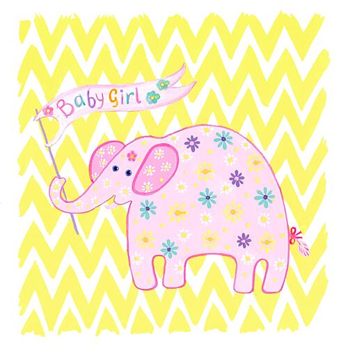 Baby Girl Elephant Art Print