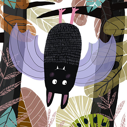 Cute Hanging Bat Art Print