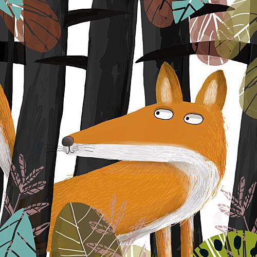 Curious Forest Fox Art Print