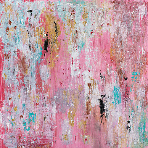 Pink Abstract Texture Gold Print