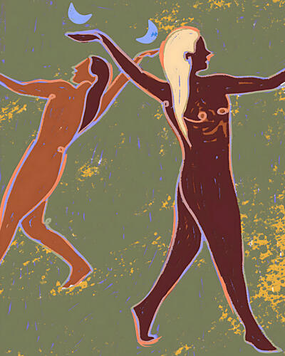 Moonlight Dancers Art Print