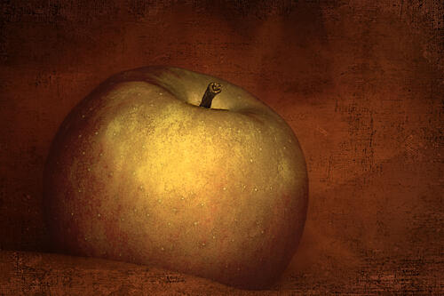 Moody Golden Apple Gold Print