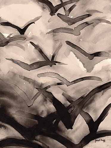 Soaring Bird Flock Art Print