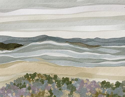 Abstract Coastal Serenity Art Print