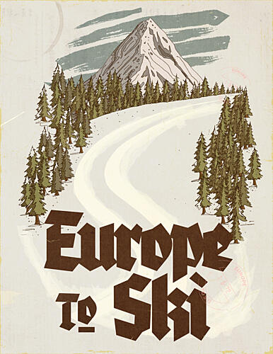 European Ski Adventure Art Print