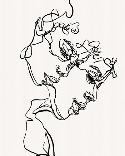 Abstract Faces Connection Art Print