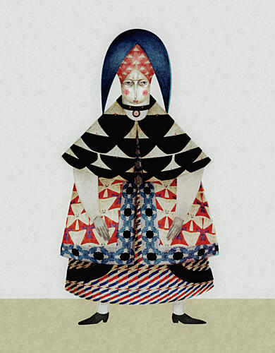 Whimsical Folk Figure Art Print by Luca di Napoli