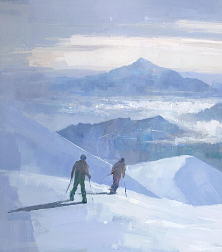 Alpine Ski Journey Art Print by Steve Mitchell