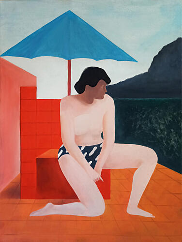 Summer Woman Ocean View Art Print by Luca di Napoli