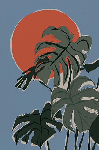 Monsterasunset Art Print