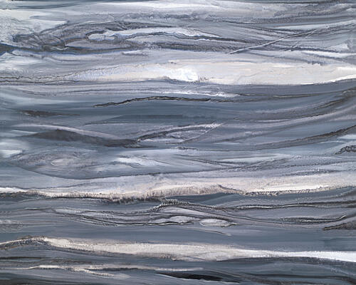 Abstract Grey Flow Art Print by Teodora Teo Guererra