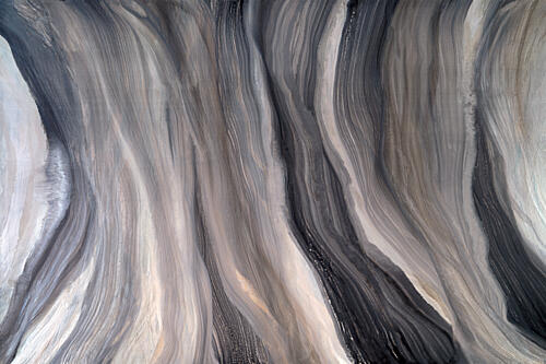 Abstract Grey Flow Art Print by Teodora Teo Guererra