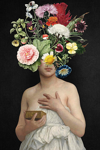 Ethereal Floral Portrait Art Print