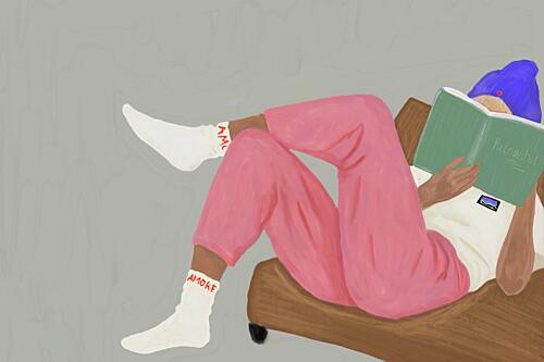 Cozy Reading Moment Art Print by Ute Arnold