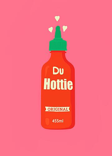 du Hottie Hot Sauce Pop art reproduction
