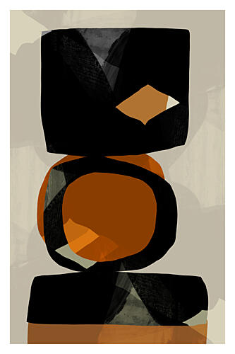 Earthy Abstract Stack Art Print by Cartissi