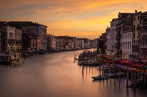 Venice Grand Canal Twilight Gold Print