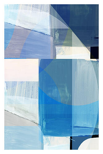 Abstract Blue Geometry Art Print by Cartissi
