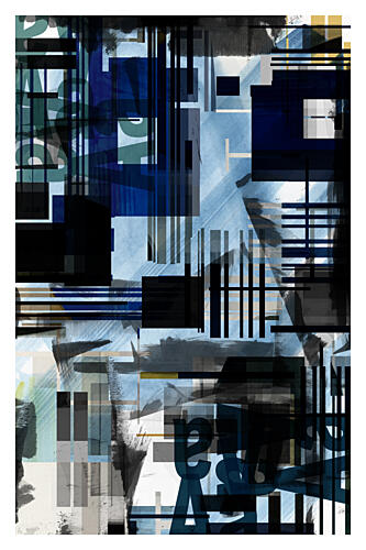 Layered Geometric Blue Art Print by Cartissi