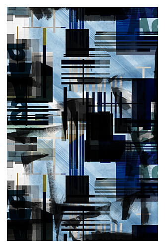 Dynamic Blue Geometry Art Print by Cartissi