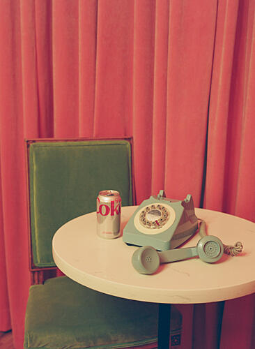 Retro Pink Phone Art Print