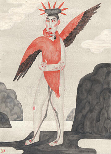 Flamingo Dream Figure Art Print by Luca di Napoli