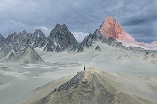 Red Mountain Wanderer Art Print