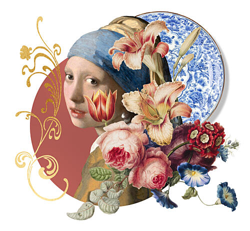 Elegant Floral Portrait Art Print