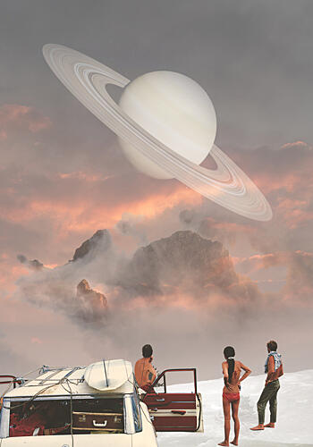 Vintage Saturn Adventure Art Print by Daniel Donocik