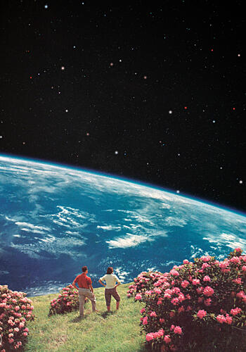 Couples Cosmic Garden Art Print by Daniel Donocik