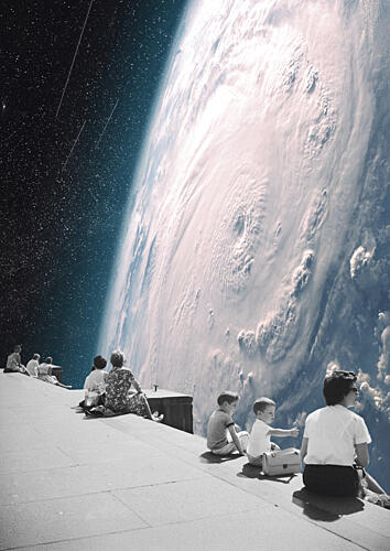 Watching Earth from Space Art Print by Daniel Donocik