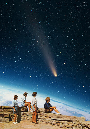 Vintage Stargazers Comet Art Print by Daniel Donocik