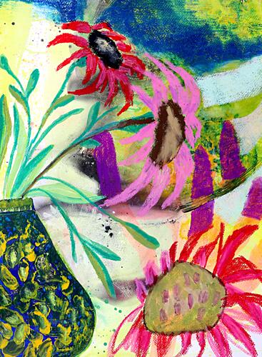 Vibrant Abstract Flowers Art Print